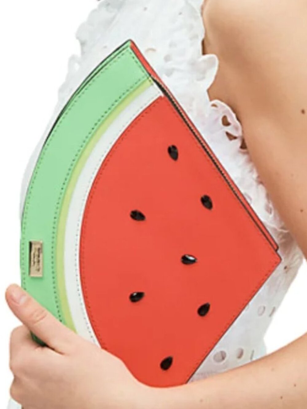 New Kate Spade make a splash watermelon novelty leather saffiano clutch handbag